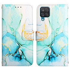 Handytasche Stand Schutzhülle Flip Leder Hülle Modisch Muster Y04B für Samsung Galaxy F12 Grün