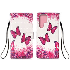 Handytasche Stand Schutzhülle Flip Leder Hülle Modisch Muster Y04B für Samsung Galaxy S21 Ultra 5G Pink