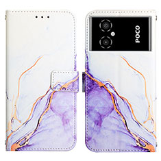 Handytasche Stand Schutzhülle Flip Leder Hülle Modisch Muster Y04B für Xiaomi Poco M4 5G Violett