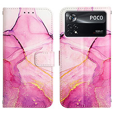 Handytasche Stand Schutzhülle Flip Leder Hülle Modisch Muster Y04B für Xiaomi Poco X4 Pro 5G Pink