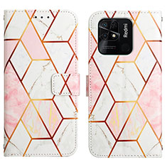 Handytasche Stand Schutzhülle Flip Leder Hülle Modisch Muster Y04B für Xiaomi Redmi 10 India Weiß