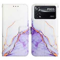 Handytasche Stand Schutzhülle Flip Leder Hülle Modisch Muster Y04B für Xiaomi Redmi Note 11E Pro 5G Violett