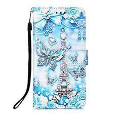 Handytasche Stand Schutzhülle Flip Leder Hülle Modisch Muster Y05B für Samsung Galaxy S21 5G Blau