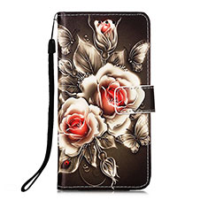 Handytasche Stand Schutzhülle Flip Leder Hülle Modisch Muster Y05B für Samsung Galaxy S21 5G Schwarz