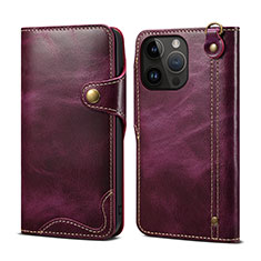 Handytasche Stand Schutzhülle Flip Leder Hülle MT1 für Apple iPhone 15 Pro Max Violett