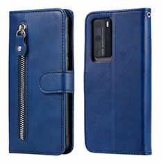 Handytasche Stand Schutzhülle Flip Leder Hülle N01 für Huawei P40 Pro Blau