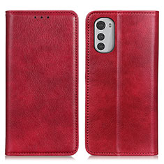 Handytasche Stand Schutzhülle Flip Leder Hülle N01P für Motorola Moto E32 Rot