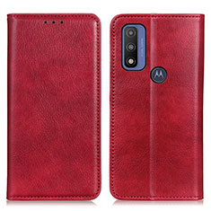 Handytasche Stand Schutzhülle Flip Leder Hülle N01P für Motorola Moto G Pure Rot