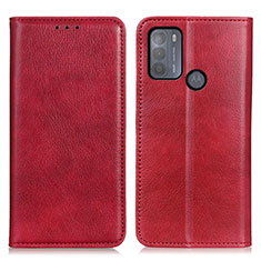 Handytasche Stand Schutzhülle Flip Leder Hülle N01P für Motorola Moto G50 Rot