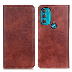 Handytasche Stand Schutzhülle Flip Leder Hülle N01P für Motorola Moto G71 5G Braun