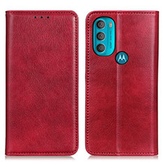 Handytasche Stand Schutzhülle Flip Leder Hülle N01P für Motorola Moto G71 5G Rot