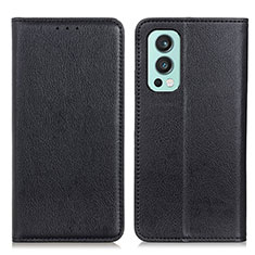 Handytasche Stand Schutzhülle Flip Leder Hülle N01P für OnePlus Nord 2 5G Schwarz