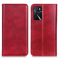 Handytasche Stand Schutzhülle Flip Leder Hülle N01P für Oppo A16 Rot