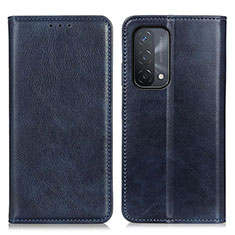 Handytasche Stand Schutzhülle Flip Leder Hülle N01P für Oppo A54 5G Blau