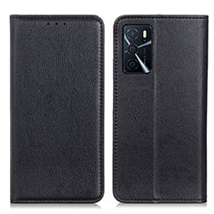 Handytasche Stand Schutzhülle Flip Leder Hülle N01P für Oppo A54s Schwarz