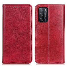 Handytasche Stand Schutzhülle Flip Leder Hülle N01P für Oppo A55 5G Rot