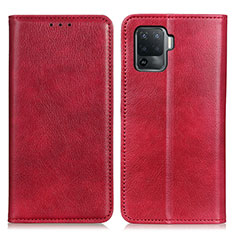 Handytasche Stand Schutzhülle Flip Leder Hülle N01P für Oppo F19 Pro Rot