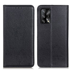 Handytasche Stand Schutzhülle Flip Leder Hülle N01P für Oppo F19 Schwarz