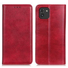 Handytasche Stand Schutzhülle Flip Leder Hülle N01P für Samsung Galaxy A03 Rot