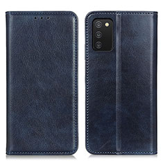 Handytasche Stand Schutzhülle Flip Leder Hülle N01P für Samsung Galaxy A03s Blau