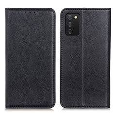 Handytasche Stand Schutzhülle Flip Leder Hülle N01P für Samsung Galaxy A03s Schwarz