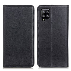 Handytasche Stand Schutzhülle Flip Leder Hülle N01P für Samsung Galaxy A22 4G Schwarz