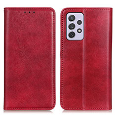 Handytasche Stand Schutzhülle Flip Leder Hülle N01P für Samsung Galaxy A73 5G Rot