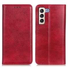 Handytasche Stand Schutzhülle Flip Leder Hülle N01P für Samsung Galaxy S21 5G Rot