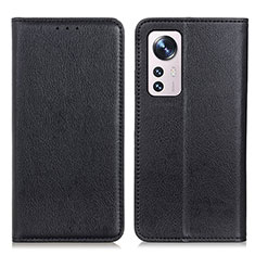 Handytasche Stand Schutzhülle Flip Leder Hülle N01P für Xiaomi Mi 12 5G Schwarz