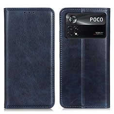 Handytasche Stand Schutzhülle Flip Leder Hülle N01P für Xiaomi Poco X4 Pro 5G Blau