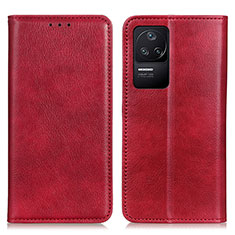 Handytasche Stand Schutzhülle Flip Leder Hülle N01P für Xiaomi Redmi K40S 5G Rot