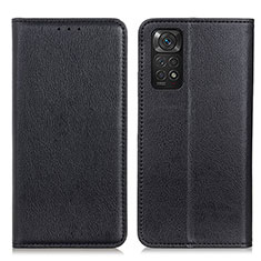 Handytasche Stand Schutzhülle Flip Leder Hülle N01P für Xiaomi Redmi Note 11 4G (2022) Schwarz