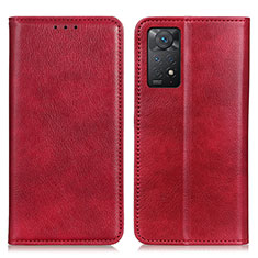 Handytasche Stand Schutzhülle Flip Leder Hülle N01P für Xiaomi Redmi Note 11 Pro 4G Rot