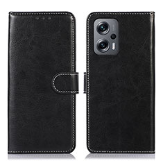 Handytasche Stand Schutzhülle Flip Leder Hülle N01P für Xiaomi Redmi Note 12 Turbo 5G Schwarz