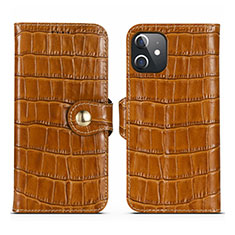 Handytasche Stand Schutzhülle Flip Leder Hülle N02 für Apple iPhone 12 Mini Braun