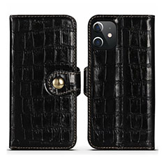 Handytasche Stand Schutzhülle Flip Leder Hülle N02 für Apple iPhone 12 Mini Schwarz