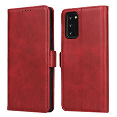 Handytasche Stand Schutzhülle Flip Leder Hülle N02 für Samsung Galaxy Note 20 5G Rot