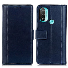 Handytasche Stand Schutzhülle Flip Leder Hülle N02P für Motorola Moto E20 Blau