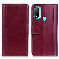 Handytasche Stand Schutzhülle Flip Leder Hülle N02P für Motorola Moto E30 Rot