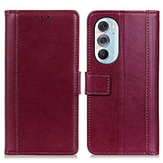 Handytasche Stand Schutzhülle Flip Leder Hülle N02P für Motorola Moto Edge 30 Pro 5G Rot