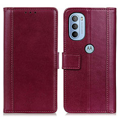 Handytasche Stand Schutzhülle Flip Leder Hülle N02P für Motorola Moto G31 Rot