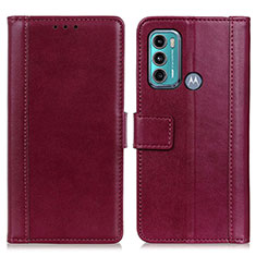 Handytasche Stand Schutzhülle Flip Leder Hülle N02P für Motorola Moto G40 Fusion Rot