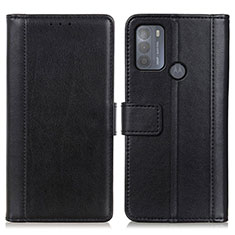 Handytasche Stand Schutzhülle Flip Leder Hülle N02P für Motorola Moto G50 Schwarz