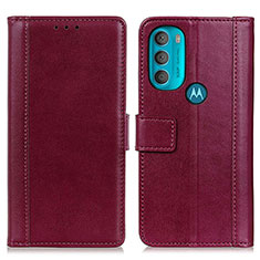 Handytasche Stand Schutzhülle Flip Leder Hülle N02P für Motorola Moto G71 5G Rot