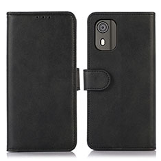 Handytasche Stand Schutzhülle Flip Leder Hülle N02P für Nokia C02 Schwarz