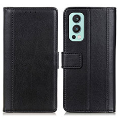 Handytasche Stand Schutzhülle Flip Leder Hülle N02P für OnePlus Nord 2 5G Schwarz