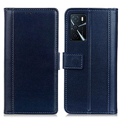 Handytasche Stand Schutzhülle Flip Leder Hülle N02P für Oppo A16s Blau