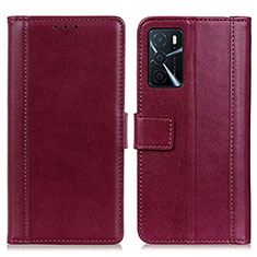 Handytasche Stand Schutzhülle Flip Leder Hülle N02P für Oppo A16s Rot