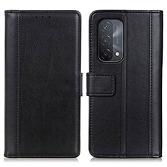 Handytasche Stand Schutzhülle Flip Leder Hülle N02P für Oppo A54 5G Schwarz