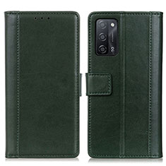 Handytasche Stand Schutzhülle Flip Leder Hülle N02P für Oppo A55 5G Grün